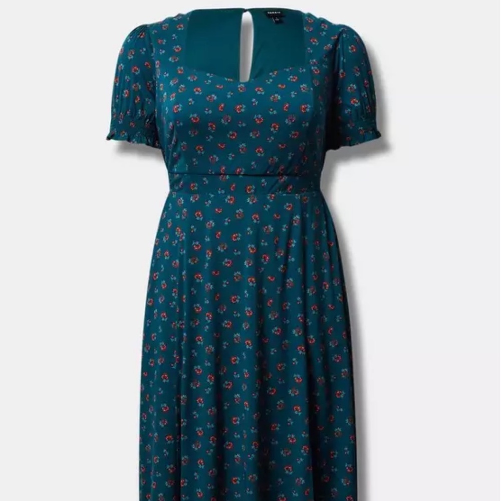 Torrid Tea Length Stretch Challis Sweetheart A-line Dress size 3